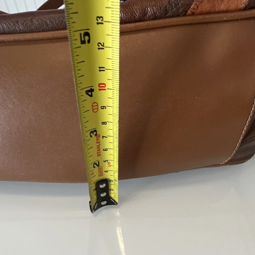 Jaclyn Smith Brown Patchwork Shoulder Bag Zip Closure Lined Pockets